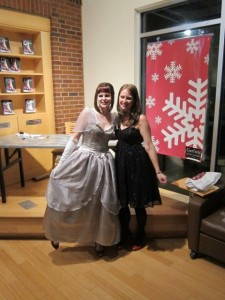 Me with Vanessa Brannan, cosplayer, at the Cinder launch party.